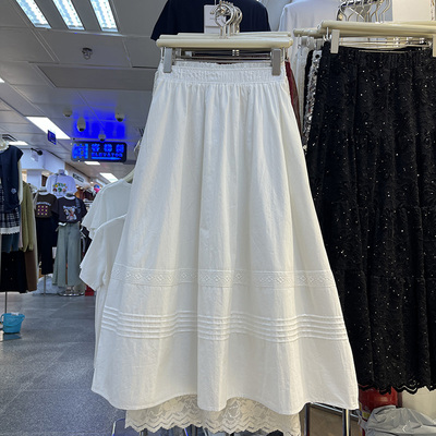 全棉刺绣口袋蓬蓬半身裙