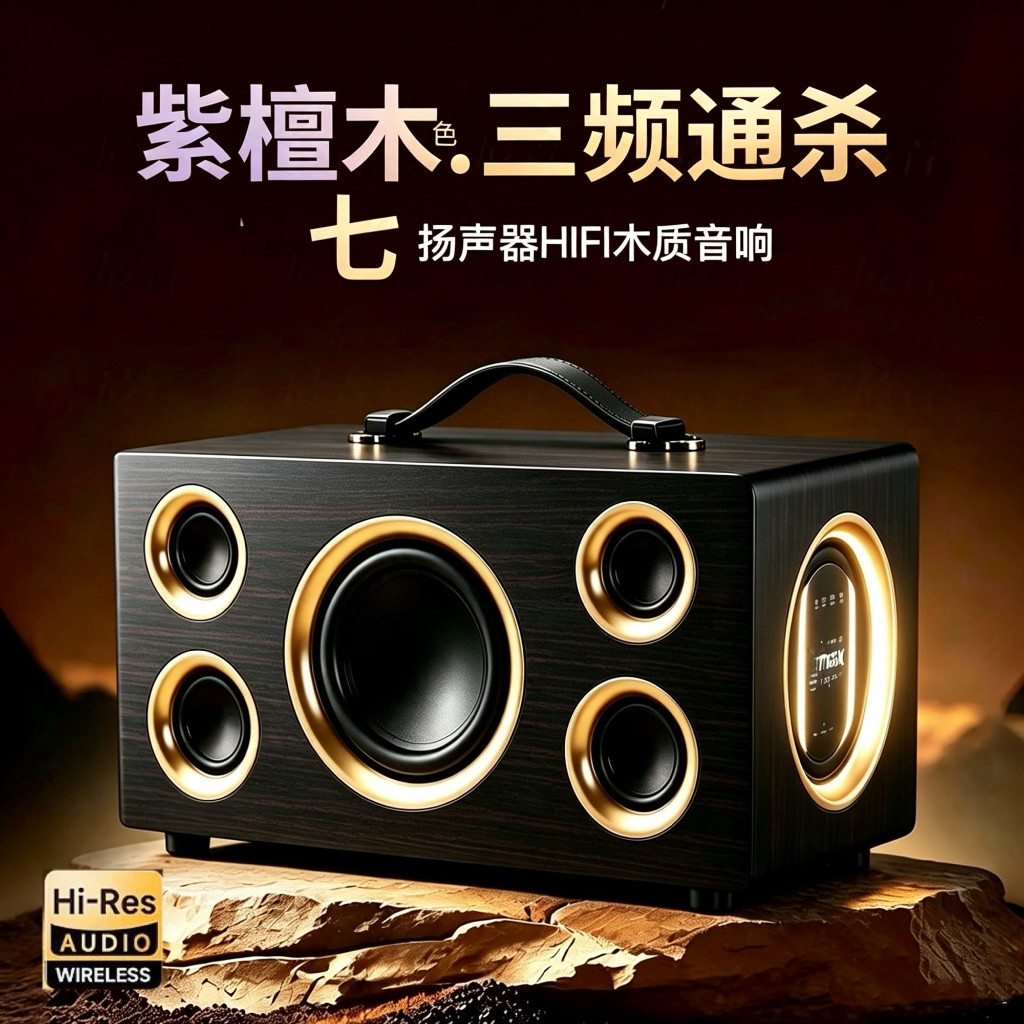 战神三分频木质无线蓝牙音响家用户外K歌大音量高音质音箱低音炮