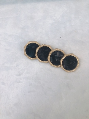 Jstudio/ 小香金属风钮扣黑色毛衣扣双面尼羊剪绒大衣扣子15