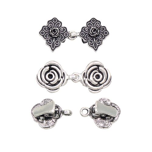 复古玫瑰花金属衣角扣旗袍披肩开衫收腰扣固定扣丝巾扣腰带扣裤脚