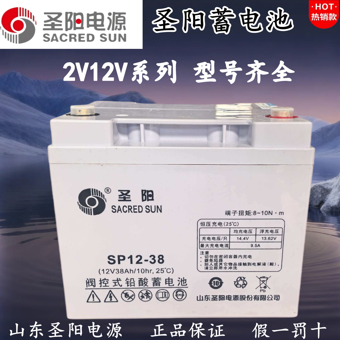 圣阳电源SP12-38蓄电池12V38AH18AH24AH50AH65AH80AH100A机房备用