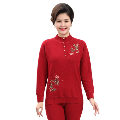 雅鹿中老年高领加绒加厚保暖内衣
