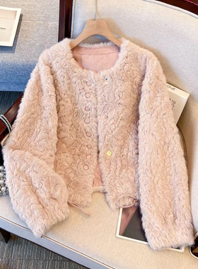 羊羔毛皮毛一体外套