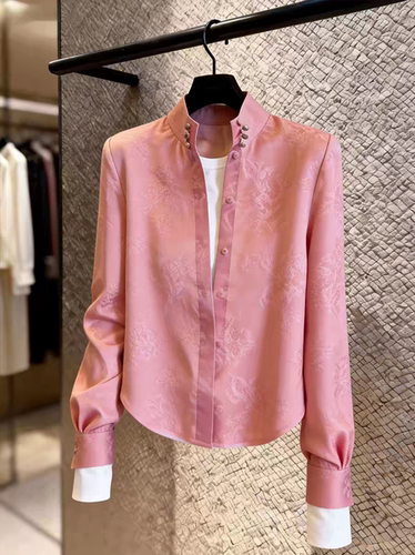 新中式提花立领长袖上衣