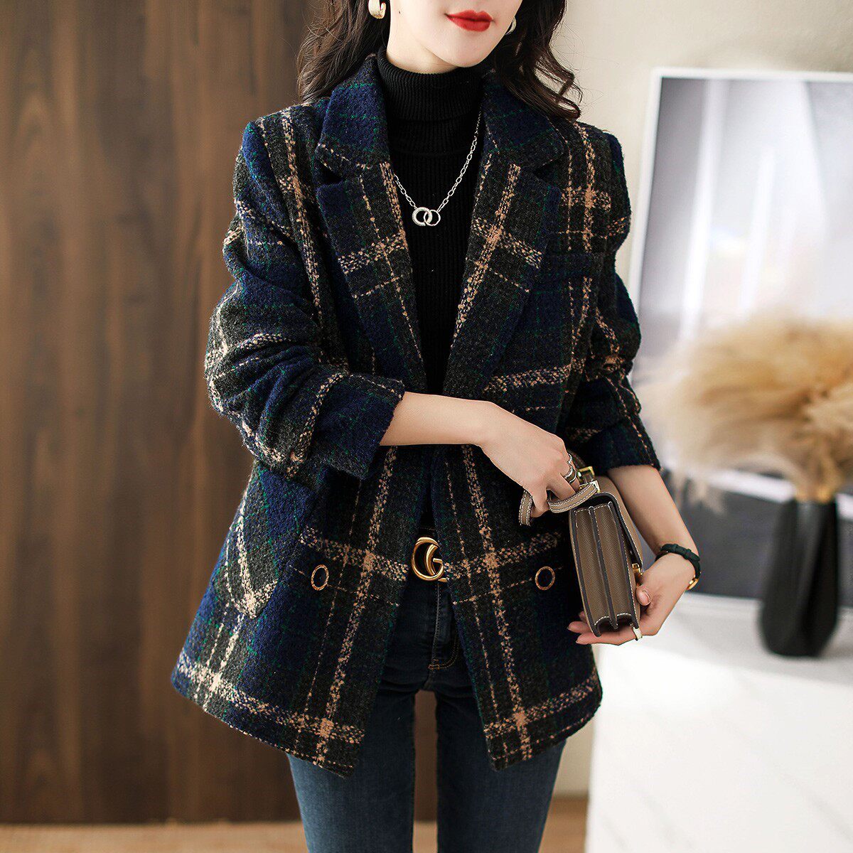 CLEARANCE BIG LUXURY BRAND TAIL GOODS ITALIAN CUT STANDARD TAIL SINGLE WOOLEN COAT EUROPEAN GOODS WOMENS TOP AUTUMN AND WINTER