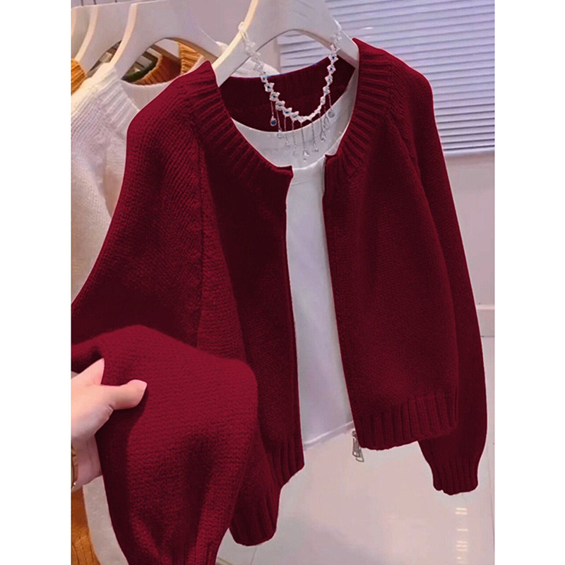 特大码300斤胖mm新年红色拉链毛衣外套女宽松外穿短款针织开衫潮,女装/女士精品,毛衣,淘宝优惠券,粉丝福利购,淘宝优惠卷