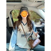 大码 简约上衣潮 ins学院宽松运动风卫衣女胖MM时尚 300斤春秋季 美式