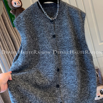 秋冬300斤大码宽松针织马甲女