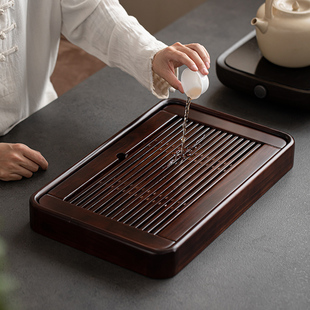 加厚茶盘家用2025新柯木办公室清漆小型茶台茶具沥水干泡台茶托盘