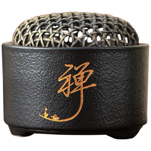 带铜盖小香炉香道香器陶瓷沉香塔香线香蚊香熏香薰养生供佛香插