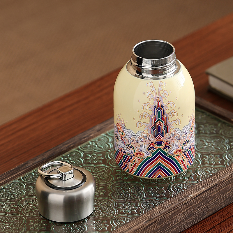 国潮水杯新款2025陶瓷迷你小胖丁保温杯户外水壶便携式双层随手杯
