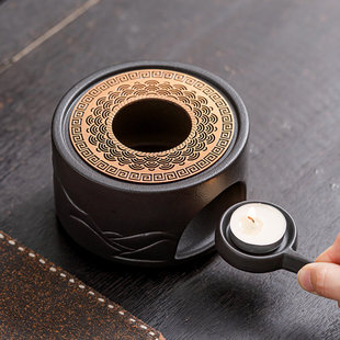 中式温茶炉蜡烛加热陶瓷底座茶道配件冬日暖茶温茶器炒茶热茶炉子