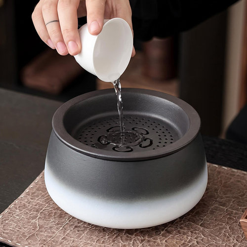 大容量陶瓷大茶洗带盖家用茶台废