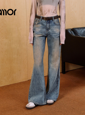 【商场同款】Jamor加墨时尚牛仔裤直筒裤子2025秋新款JAN574673