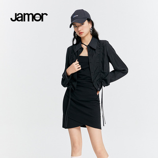 休闲显瘦 Jamor高级感御姐两件套洋气拽姐风包臀裙时尚 辣妹女套装