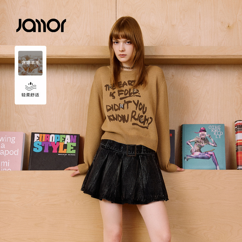 【商场同款】Jamor加墨时尚针织毛衫套头2025秋季新款JAZ573735