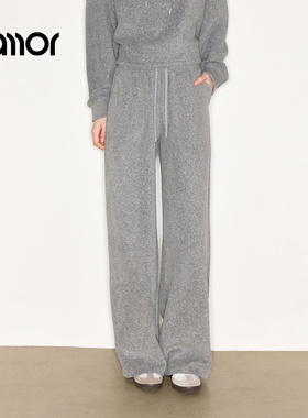 Jamor加墨时尚直筒休闲裤2025秋冬季新款松紧显瘦舒适裤子