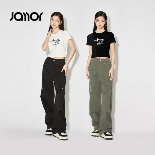 Jamor简约工装裤子T恤