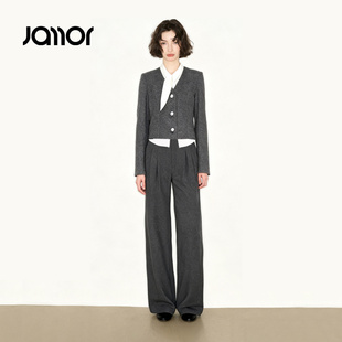 Jamor加墨简约高级感通勤套装两件套2025秋冬新款