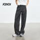 子女装 Jamor复古做旧牛仔裤 高腰直筒显瘦裤 新款 2026春夏季