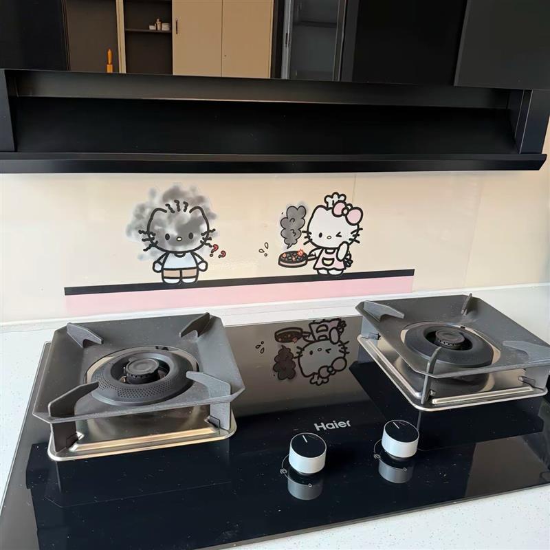 卡通猫厨房防油静电贴