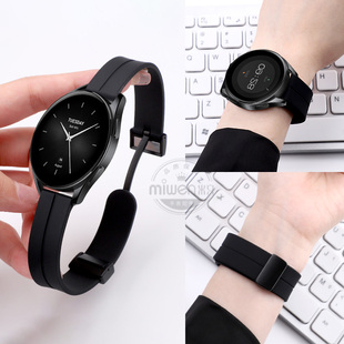 S1替换带Watch2Pro运动color男女 Sport智能手表S2 适用于小米手表表带WatchS3 S4硅胶磁吸折叠扣41mm腕带S4