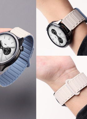 适用于小米手表Watch5表带S4/S4 Sport工字款41mm硅胶磁吸扣腕带S3/S2/S1智能运动WatchPro替换带Color配件