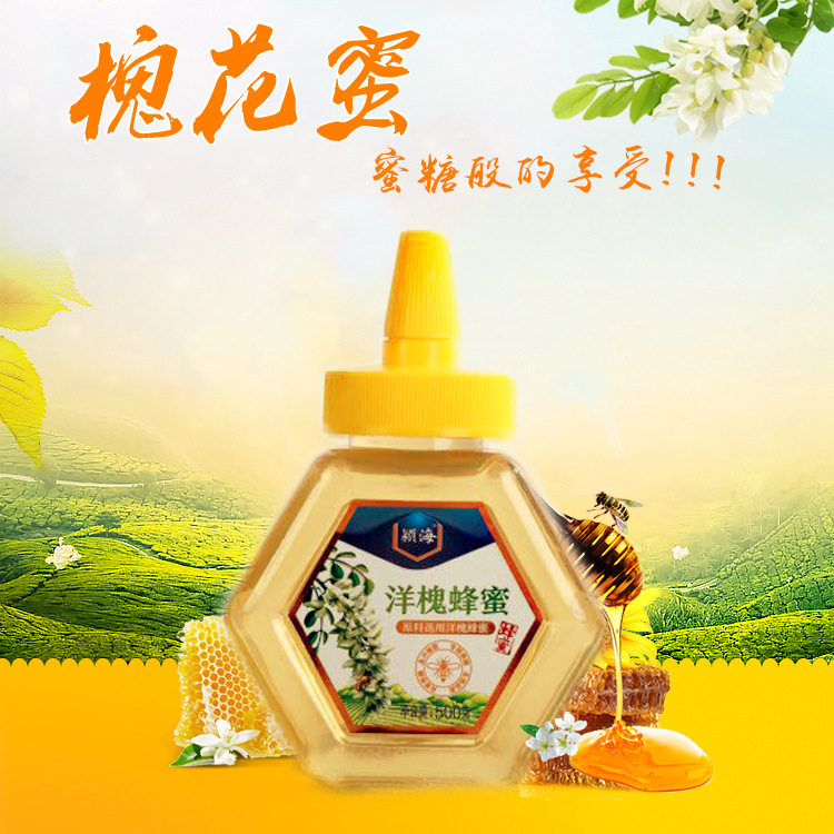 洋槐蜜蜂蜜农家自产蜂蜜一斤装尖嘴瓶槐花蜜500g蜂蜜