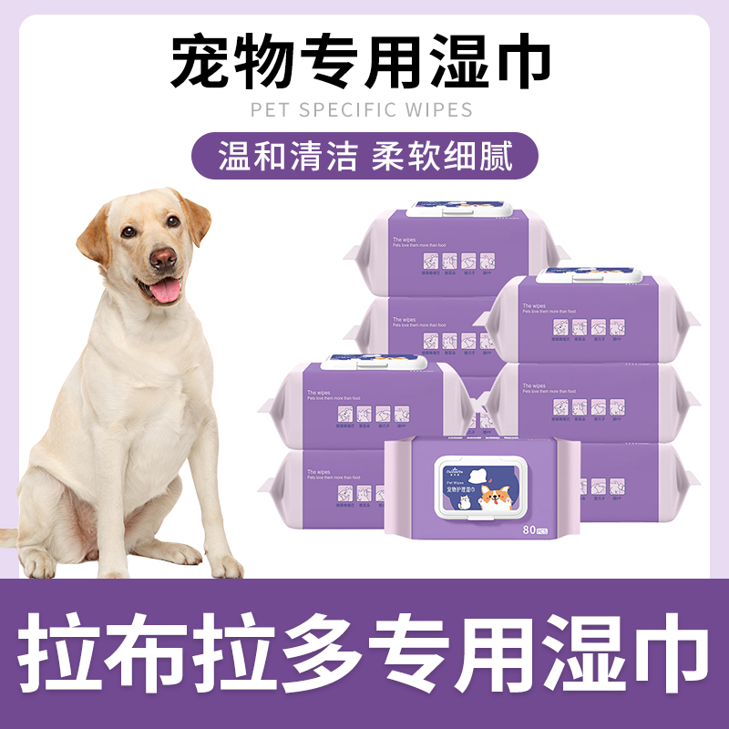 拉布拉多专用湿巾纸宠物狗狗湿纸巾擦眼屎面部屁屁脚清洁免洗用品