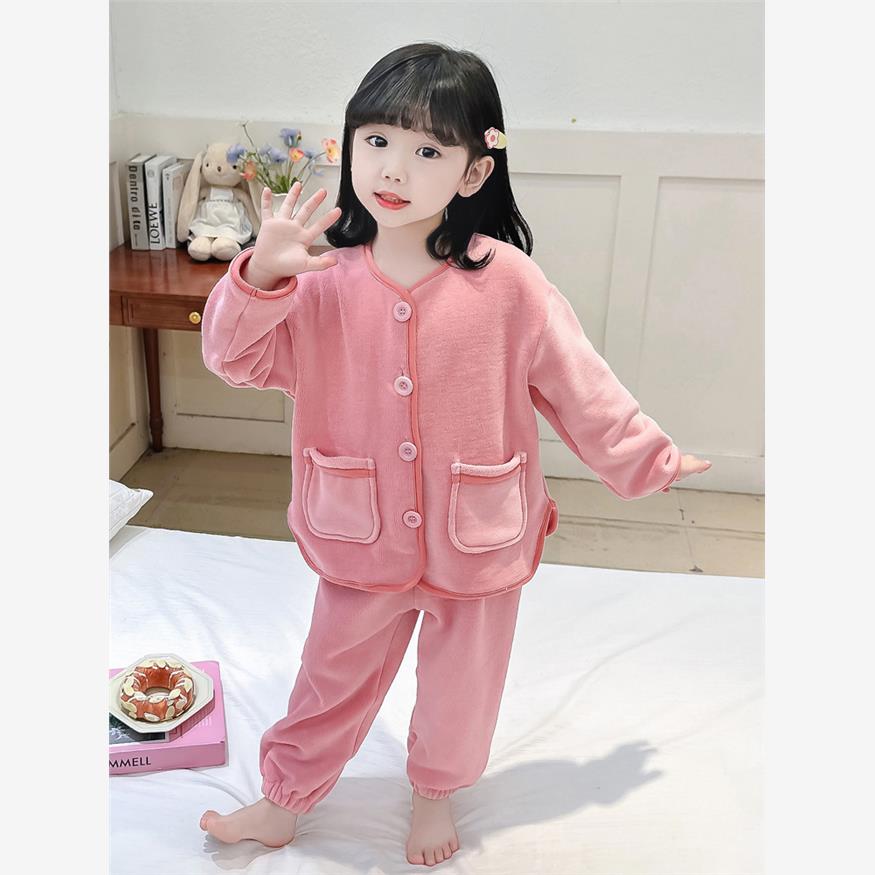 女童睡衣秋冬季2024新款