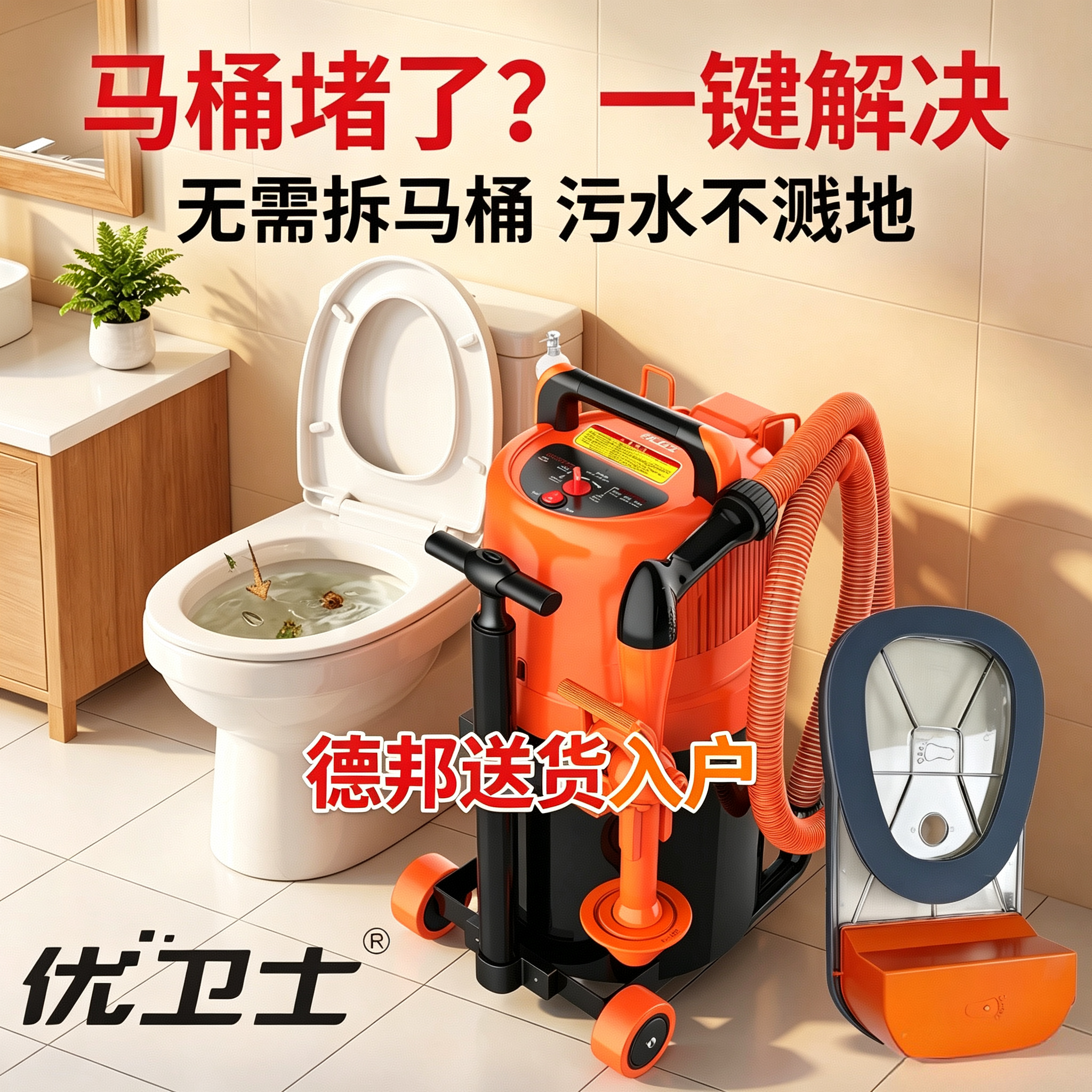 抽压两用管道疏通器无接触正负压