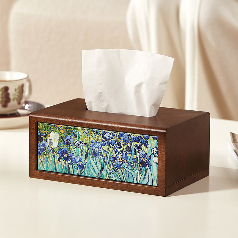 实木油画纸巾盒创意高级感客厅抽纸盒2025新款茶几餐巾纸盒收纳盒,收纳整理,纸巾盒,淘宝优惠券,粉丝福利购,淘宝优惠卷