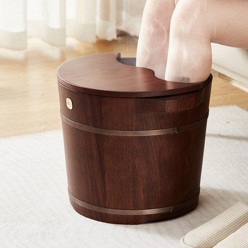 泡脚桶木质家用过小腿足浴桶木桶泡脚盆洗脚盆木盆按摩高深桶保温