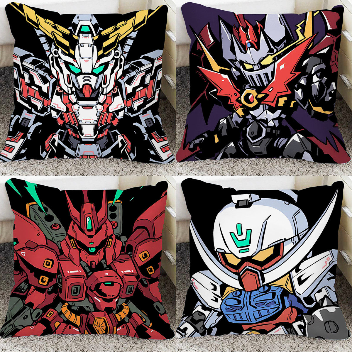 机动战士高达机甲独角兽扎古孩子动漫二次元周边抱枕头毛绒玩偶具