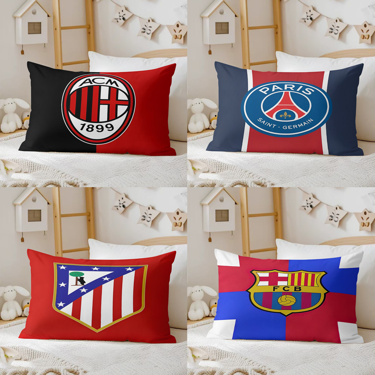 欧冠足球队标午睡枕头