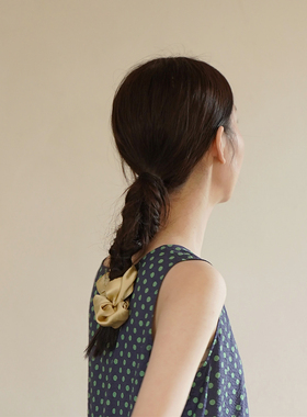 AULDCAT 2024SS  真丝发圈 色织格纹文艺发圈  雅致 清爽