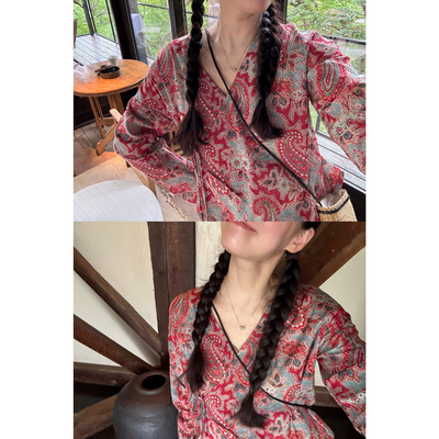 AULDCAT意大利面料腰果花衬衫