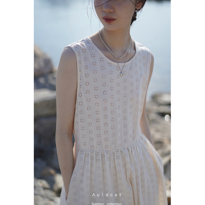 AULDCAT纯棉针织露腰连衣裙