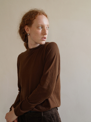 AULDCAT羊绒棉混纺圆领打底衫