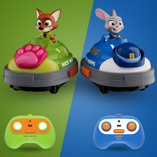 正版迪士尼授权疯狂动物城朱迪尼克遥控碰碰车可双人对撞游戏玩具