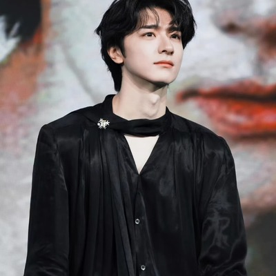 林一同款黑色长袖衬衣飘带衬衫潮