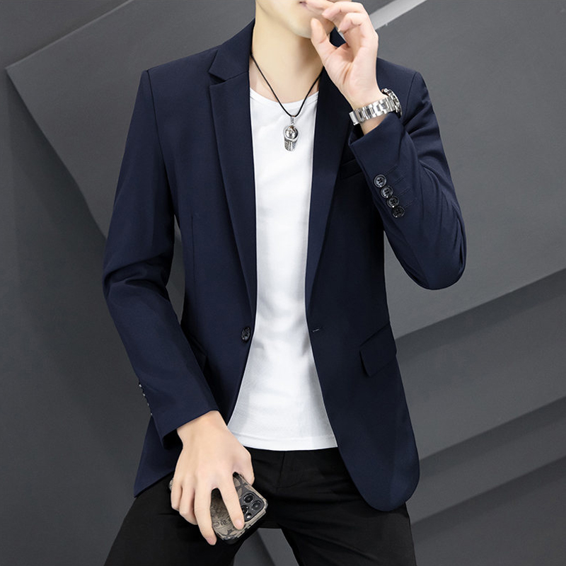 休闲小西服外套男韩版修身西装套装2023春秋季新款潮流中山装正装