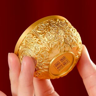 西安文创百福金饭碗金属冰箱贴磁铁西安博物故宫博物福气进宝礼物