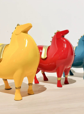 西安文创唐富贵迷你马纯色摆件家居饰品创意伴手礼物旅游纪念品