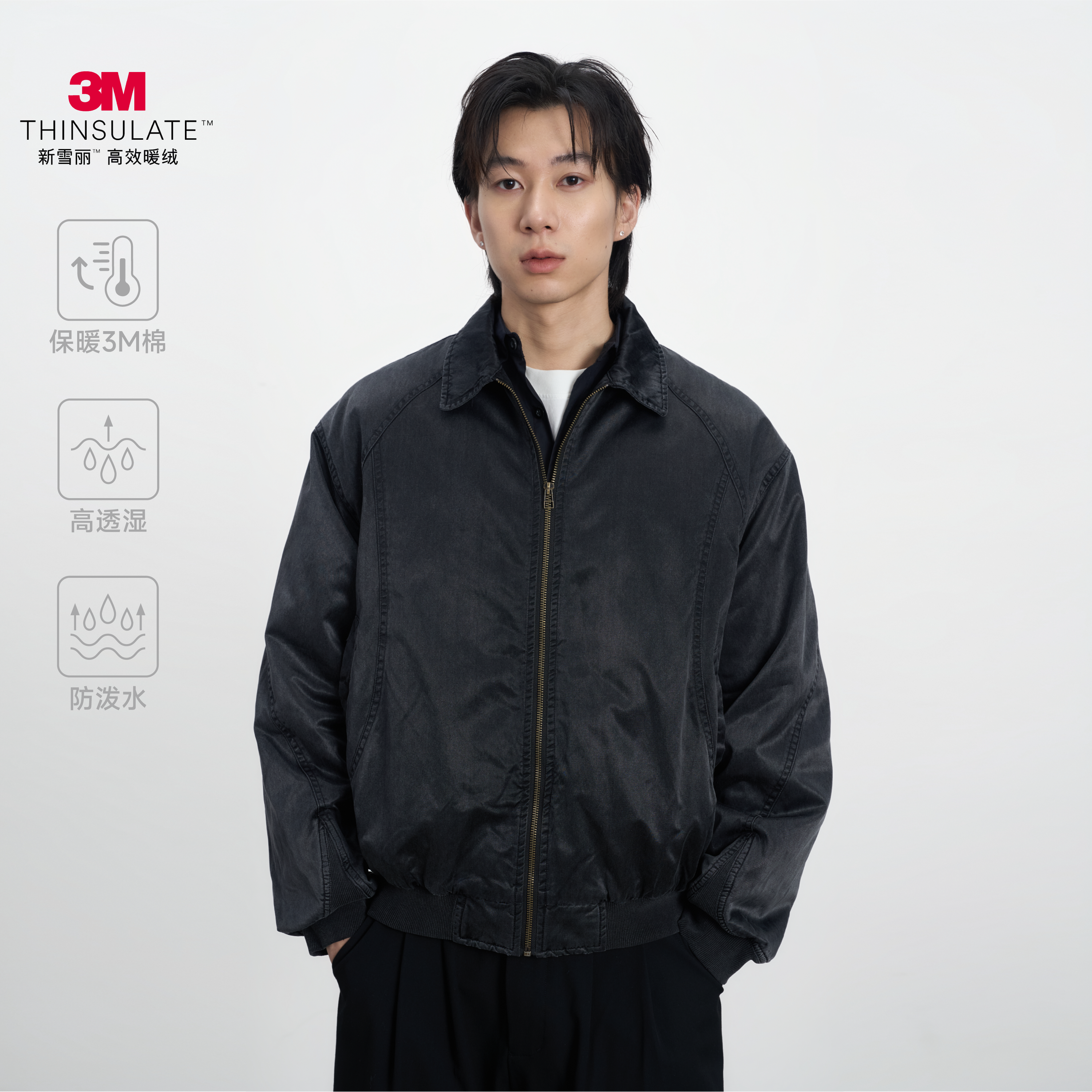 CONTRAFIEND「雾冥」人丝混纺水洗加棉外套3M改良版哈灵顿夹克男