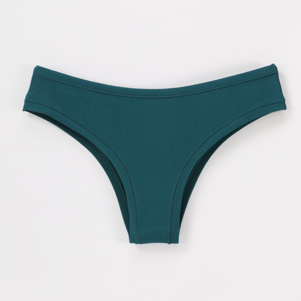 纯棉大码内裤无痕性感女式三角巴西外贸包臀出口宽腰纯色全棉低腰