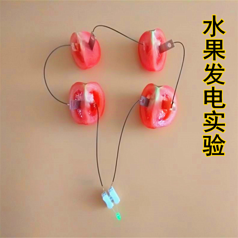 铜片锌片电极水果电池实验材料土豆蔬菜发电科技小制作作业玩教具