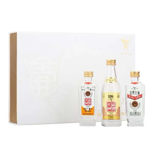 52度全兴大曲荣耀全兴50mlx3瓶小酒版收藏浓香型礼盒装非卖品字样
