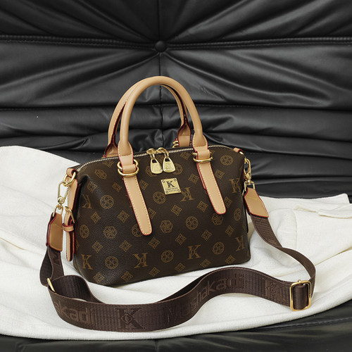 轻奢复古老花手提波士顿包女2026新款高级感枕头包百搭单肩斜挎包