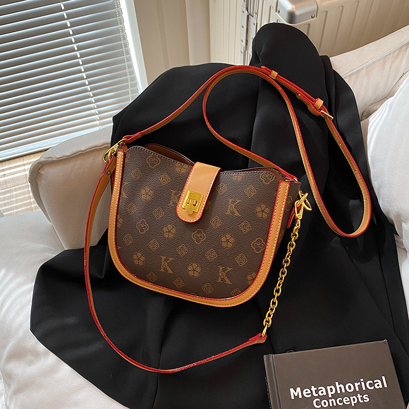 高级感女包2025新款马鞍包小众设计轻奢复古时尚老花包单肩斜挎包